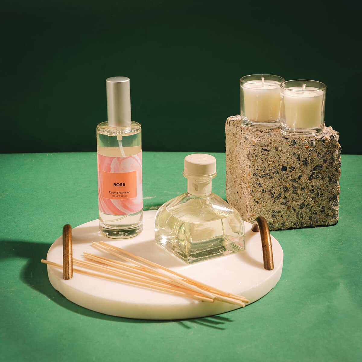 Fragrance Gift Set (Reed Diffuser, Room Spray & 2 Glass Votive) FRAGRANCE - Rose image number 1