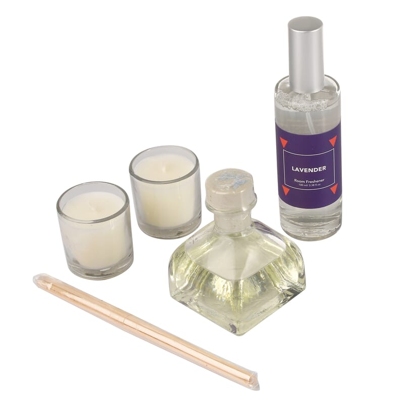 Fragrance Gift Set (Reed Diffuser, Room Spray & 2 Glass Votive) FRAGRANCE - Lavender