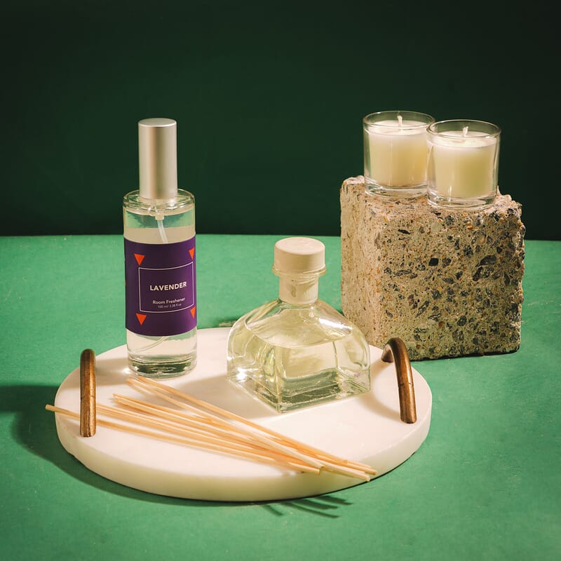 Fragrance Gift Set (Reed Diffuser, Room Spray & 2 Glass Votive) FRAGRANCE - Lavender