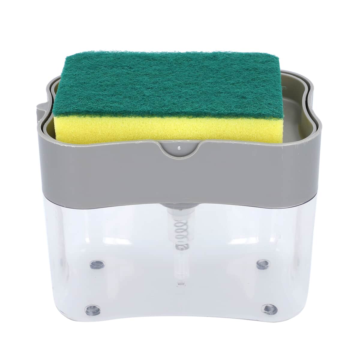 2-in-1 Light Gray Soap Dispenser with Sponge Holder image number 0