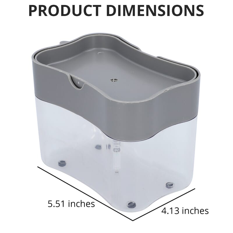 2-in-1 Light Gray Soap Dispenser with Sponge Holder