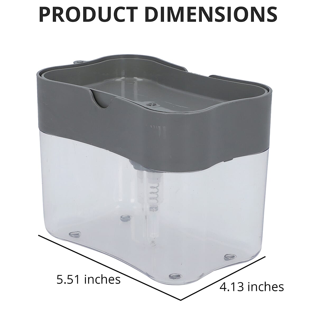 2-in-1 Dark Gray Soap Dispenser with Sponge Holder image number 4