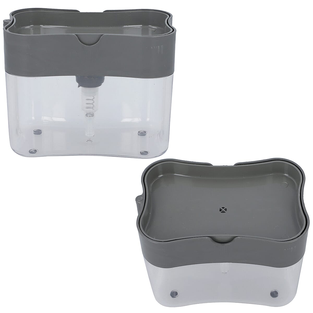 2-in-1 Dark Gray Soap Dispenser with Sponge Holder image number 6