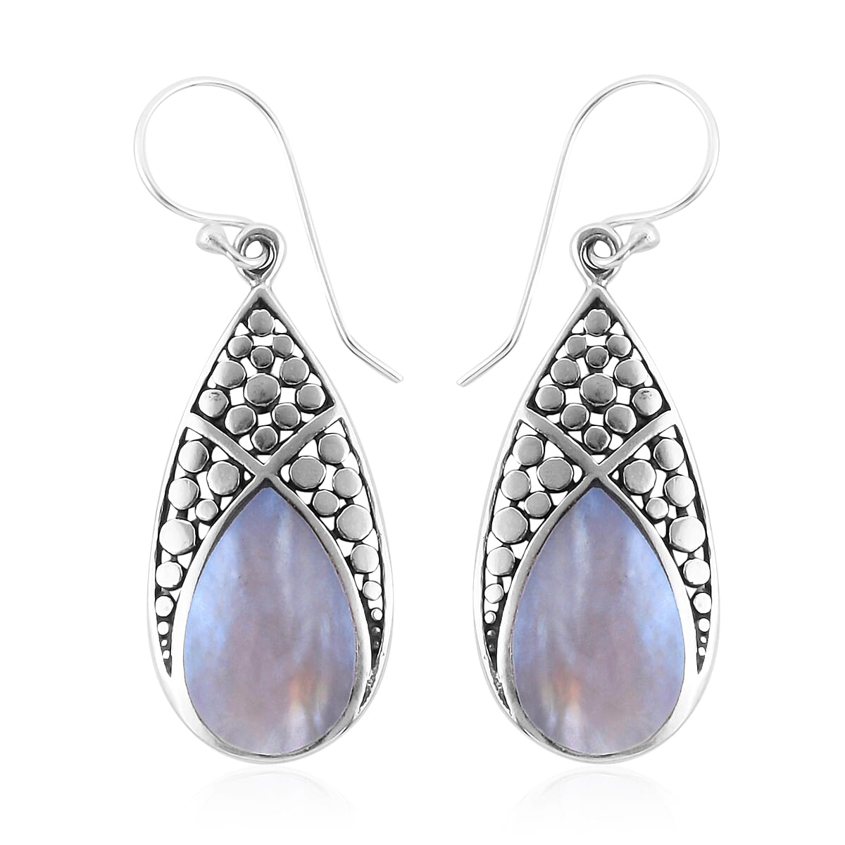 Mother Of Pearl Earrings in Sterling Silver