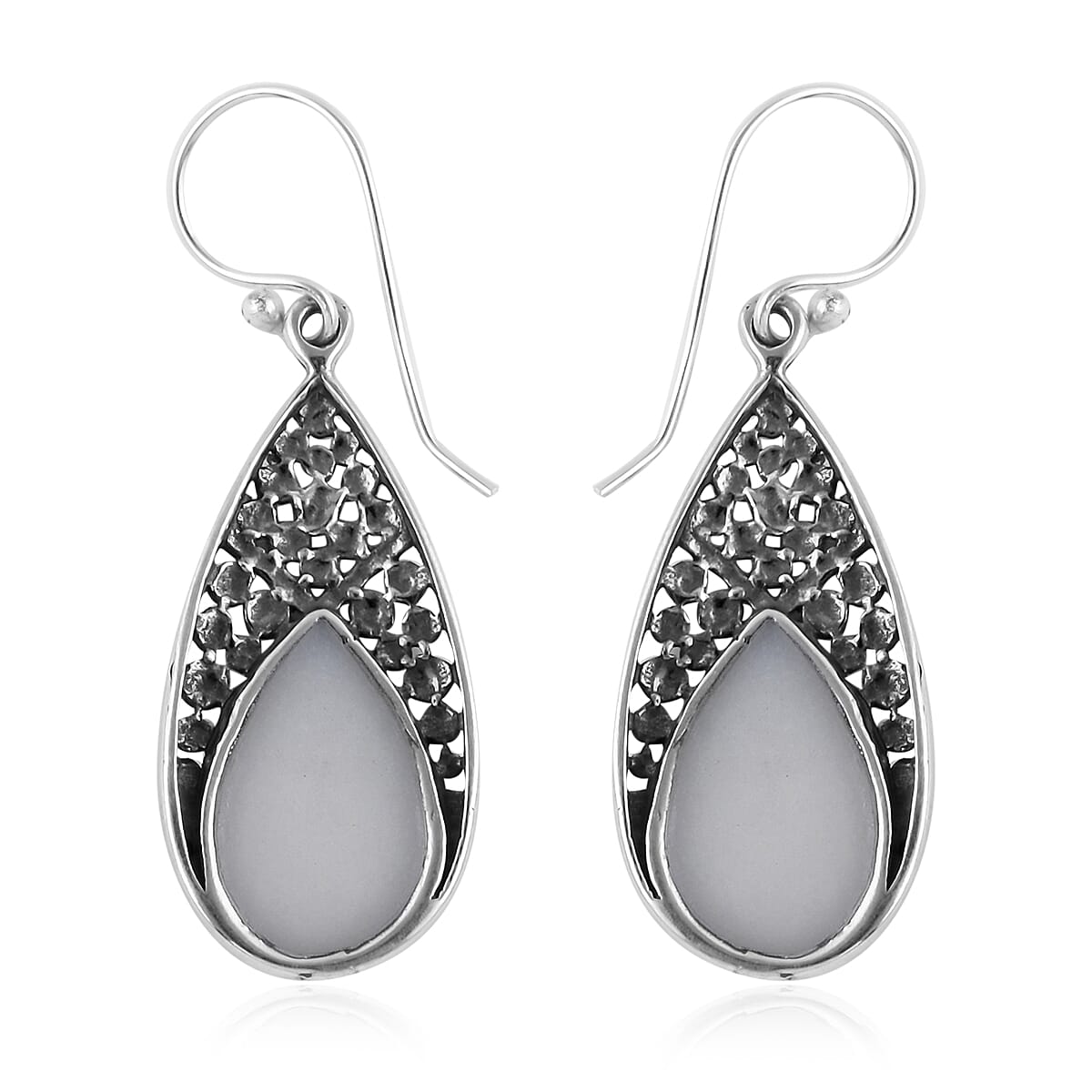 Mother Of Pearl Earrings in Sterling Silver