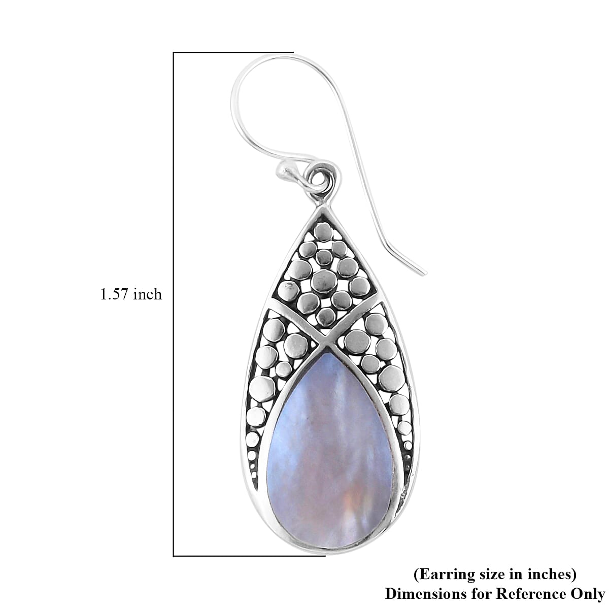 Mother Of Pearl Earrings in Sterling Silver