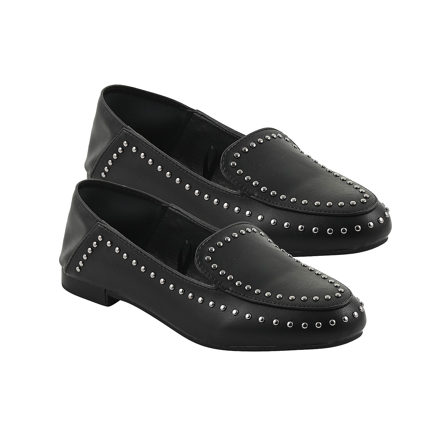 Seven7 Black Vegan Leather Women's Loafer - Size 6