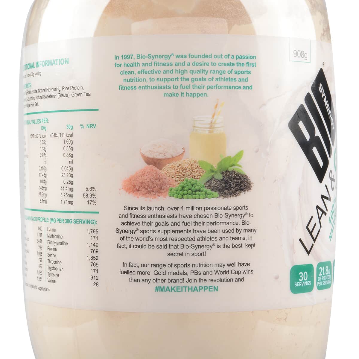 Bio-Synergy Lean & Green Vegan Peanut Flavour Protein (30 Servings) image number 3