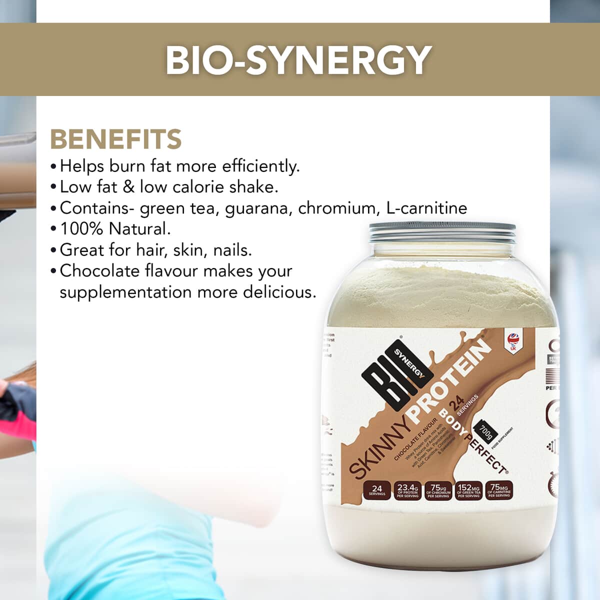 Bio-Synergy Skinny Chocolate Flavour Protein (24 Servings) image number 2