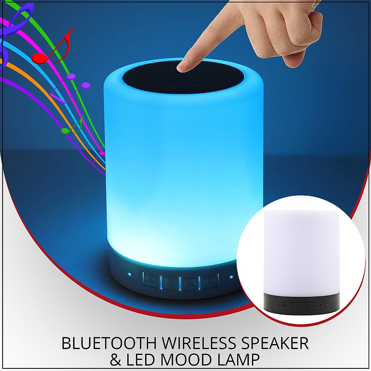 Touch Premium Bluetooth Wireless Speaker & LED Mood Lamp (Black) image number 1