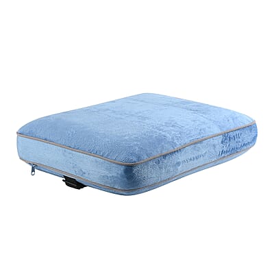 Bon Voyage Memory Foam Square Pillow with Buckle - Blue, Square Cushion Insert for Chair Car Sofa Bed, Backrest Cushion, Lower Back Support And Pain Relief Seat Cushion