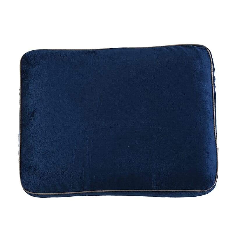 Bon Voyage Memory Foam Square Pillow with Buckle - Navy, Square Cushion Insert for Chair Car Sofa Bed, Backrest Cushion, Lower Back Support And Pain Relief Seat Cushion