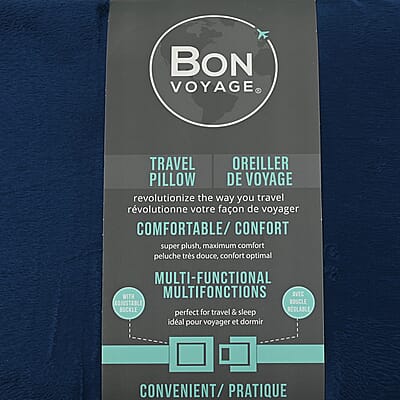 Bon Voyage Memory Foam Square Pillow with Buckle - Navy, Square Cushion Insert for Chair Car Sofa Bed, Backrest Cushion, Lower Back Support And Pain Relief Seat Cushion