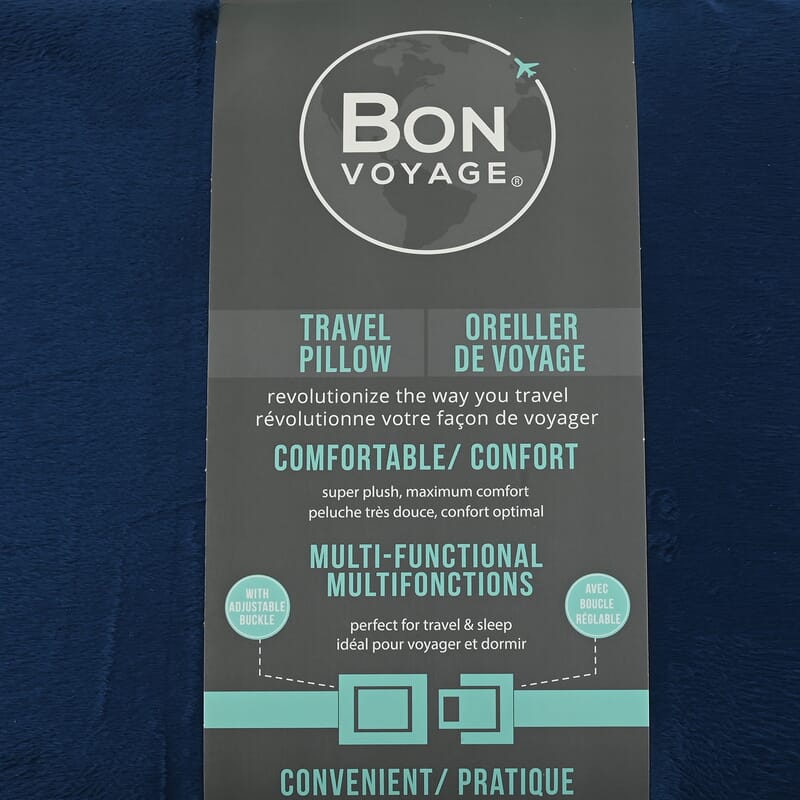 Bon Voyage Memory Foam Square Pillow with Buckle - Navy, Square Cushion Insert for Chair Car Sofa Bed, Backrest Cushion, Lower Back Support And Pain Relief Seat Cushion