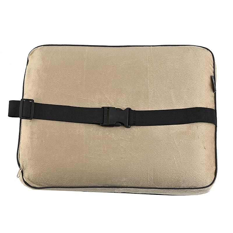 Closeout Bon Voyage Memory Foam Square Pillow with Buckle - Tan, Square Cushion Insert for Chair Car Sofa Bed, Backrest Cushion, Lower Back Support And Pain Relief Seat Cushion