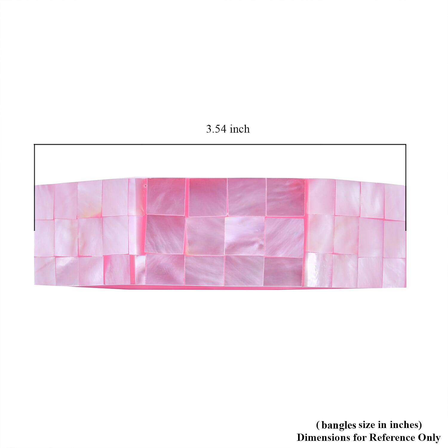 Octagon Pink Mother of Pearl Inlay Bangle Bracelet With Pink Inner Resin (8.0 In)