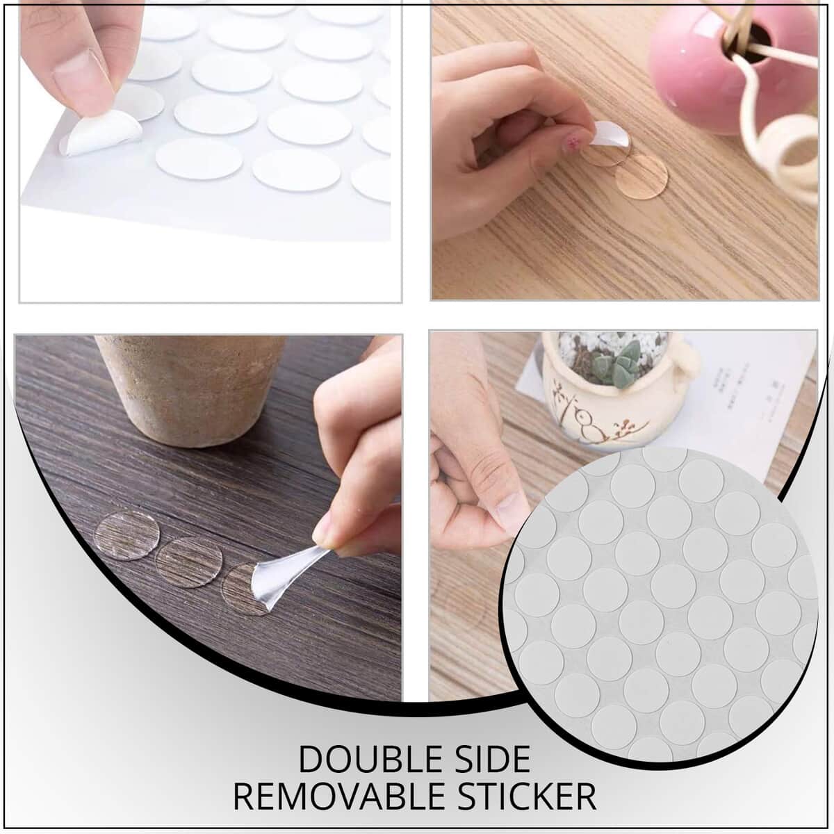 White Acrylic 840pcs Round Double Side Removable Sticker (0.73") image number 1