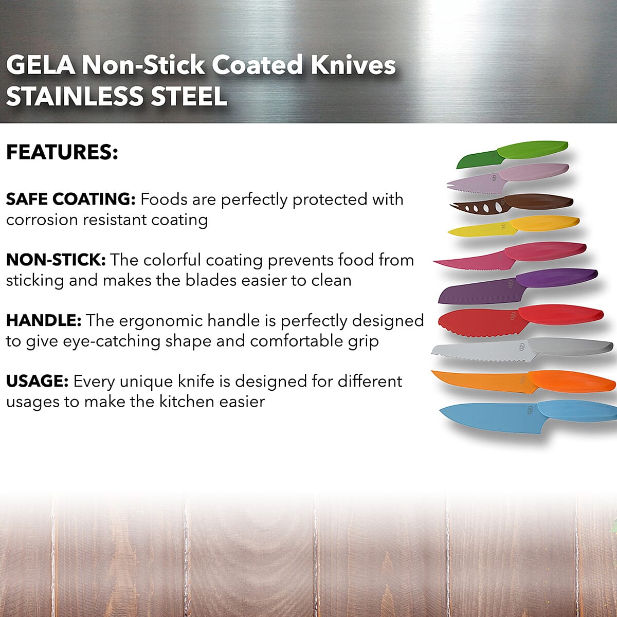 GELA 10pc Knife Set in Foam image number 2