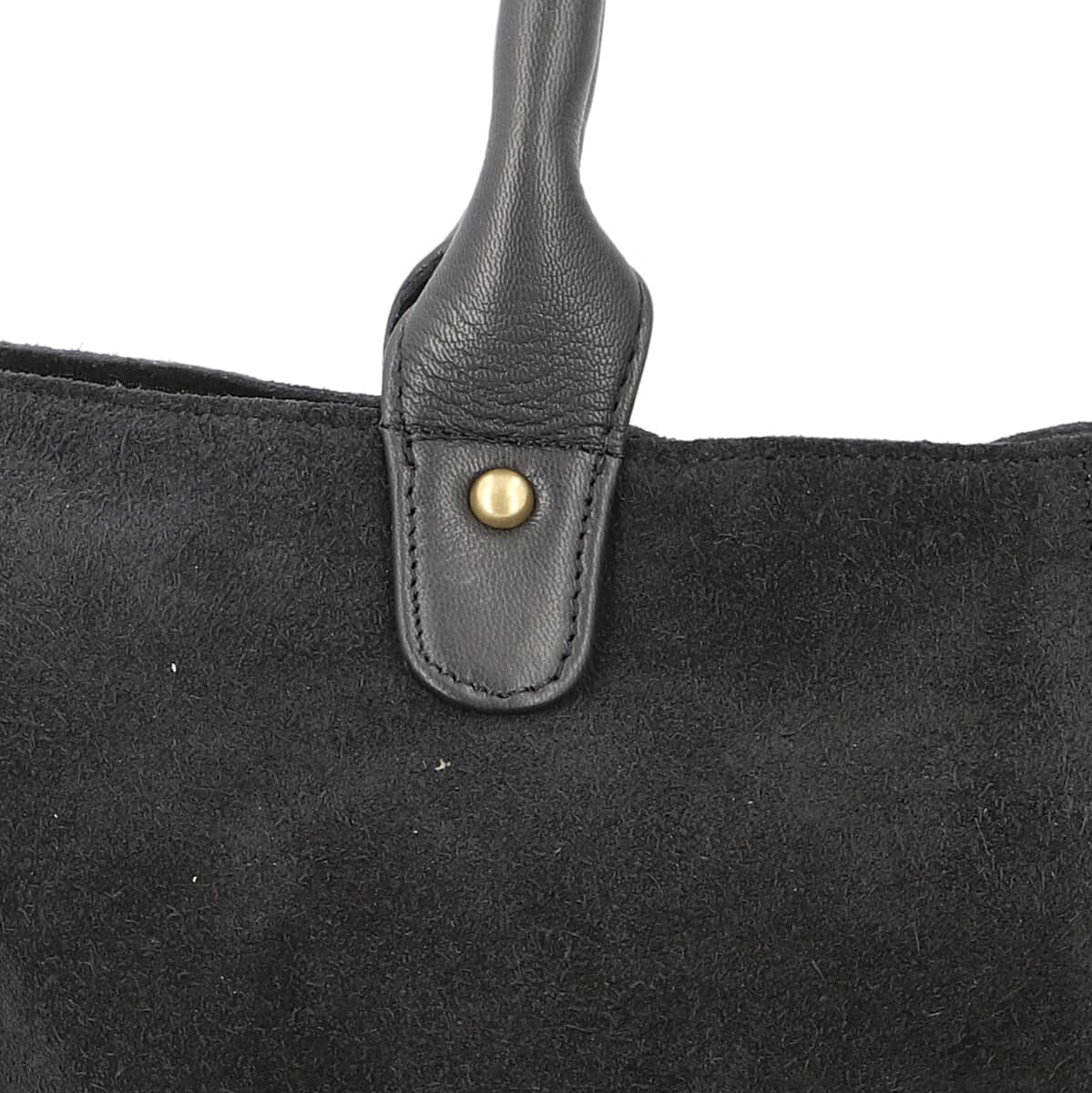 Black Genuine Leather Shoulder Bag (16.53x3.54x11.81) with Adjustable Shoulder Strap image number 5