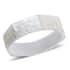 Octagon White Mother of Pearl Inlay Bangle Bracelet With White Inner Resin (8.0 In) image number 0