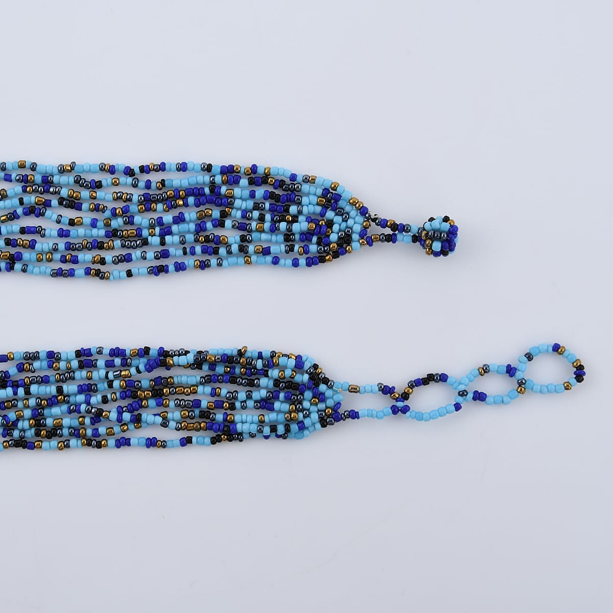 Multi Gemstone Seed Beads Flower Necklace (20 Inches) image number 3