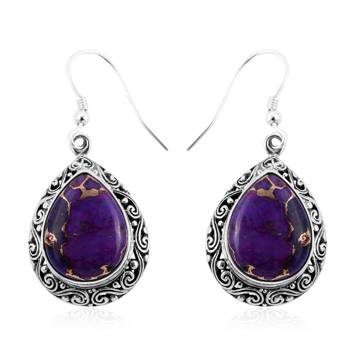 Bali Legacy Mojave Purple Turquoise Earrings in Sterling Silver 17.70 ctw image number 0
