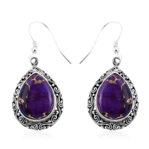 Bali Legacy Mojave Purple Turquoise Earrings in Sterling Silver 17.70 ctw