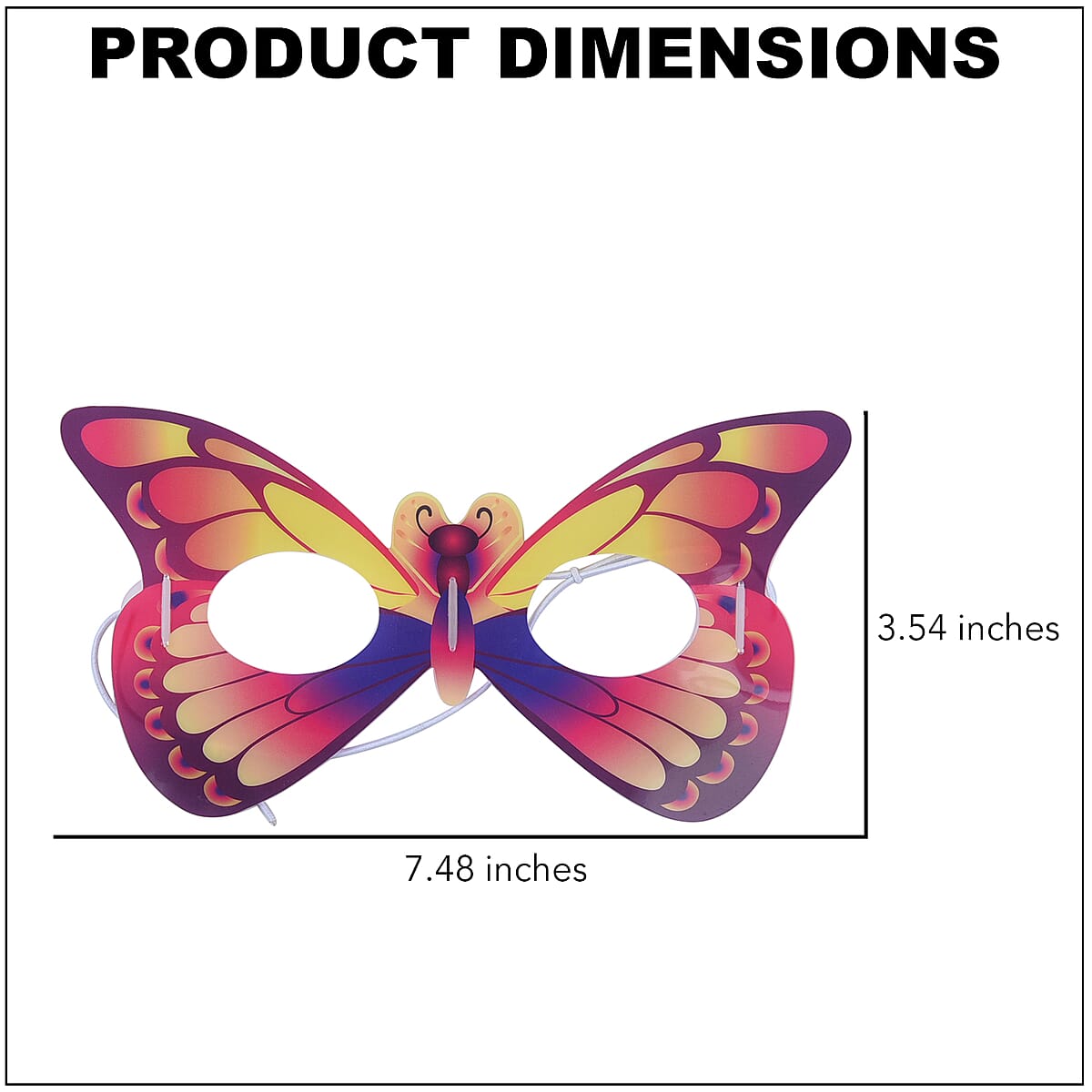 Yellow Butterfly Glow in The Dark Eye Mask with Glow Stick image number 3