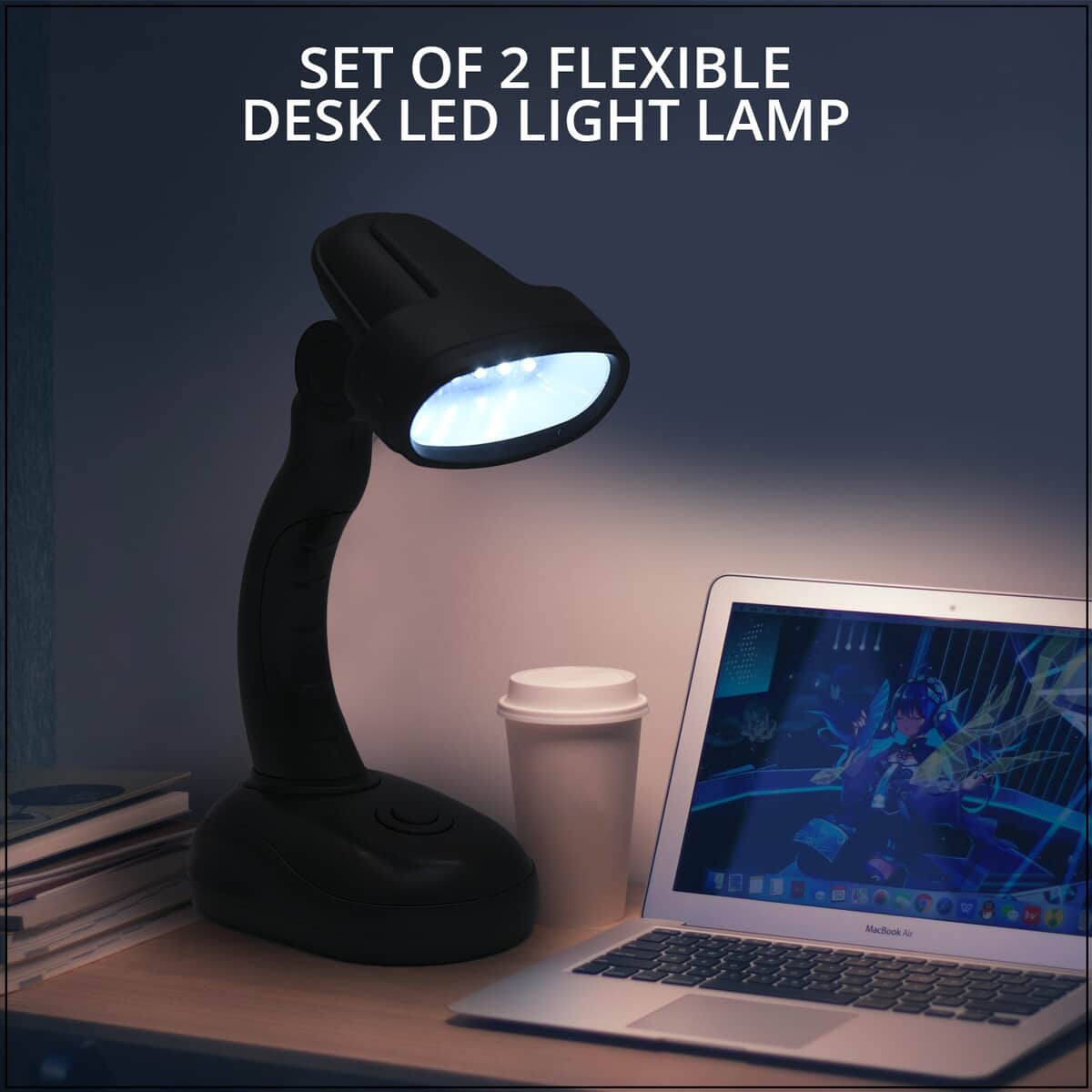 Homesmart Flexible Desk LED Light Lamp - Black (3xAA Batteries Not Included) image number 1