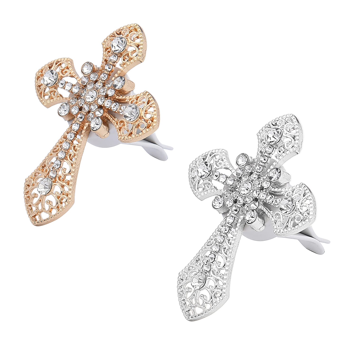 Set of 2 Gold and Silver Cross Inspired Vent Clip Freshener