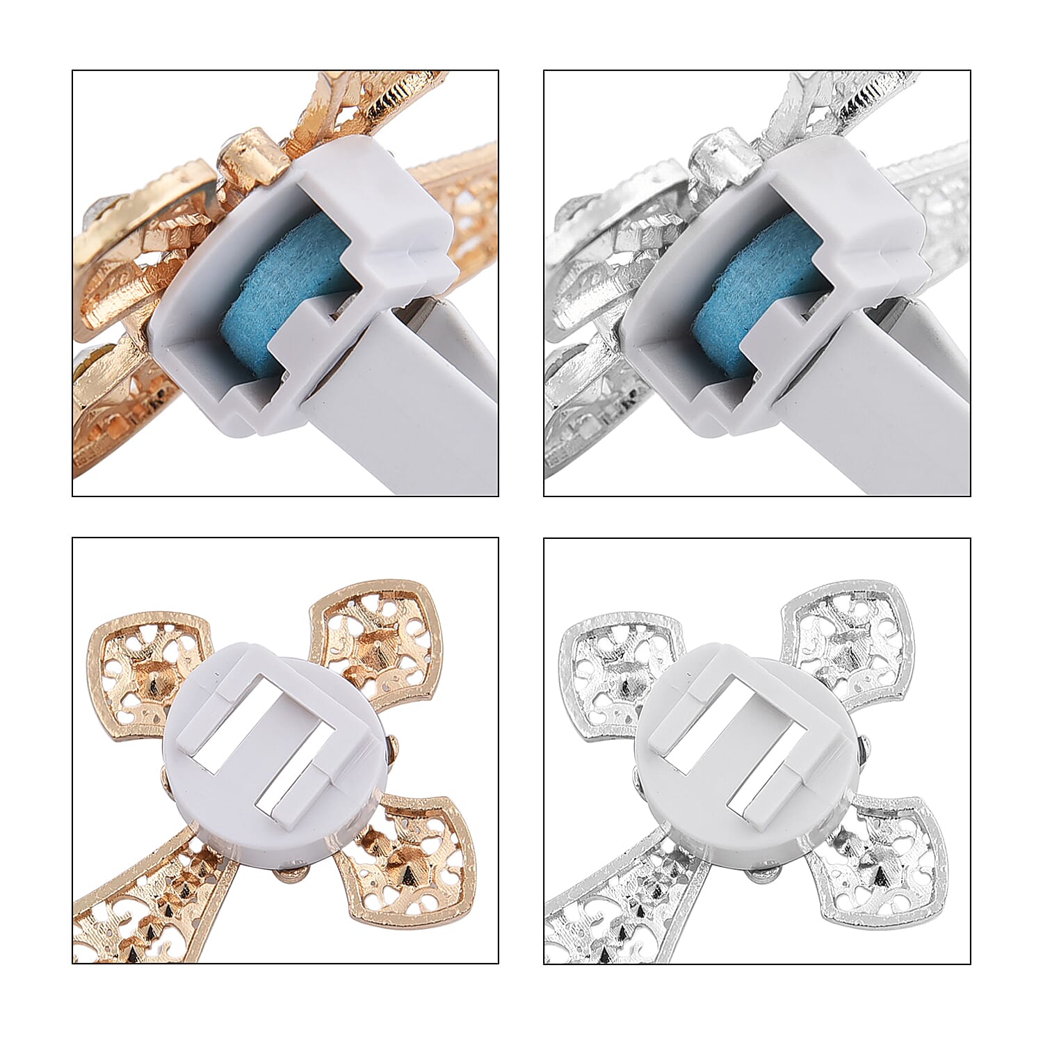 Set of 2 Gold and Silver Cross Inspired Vent Clip Freshener