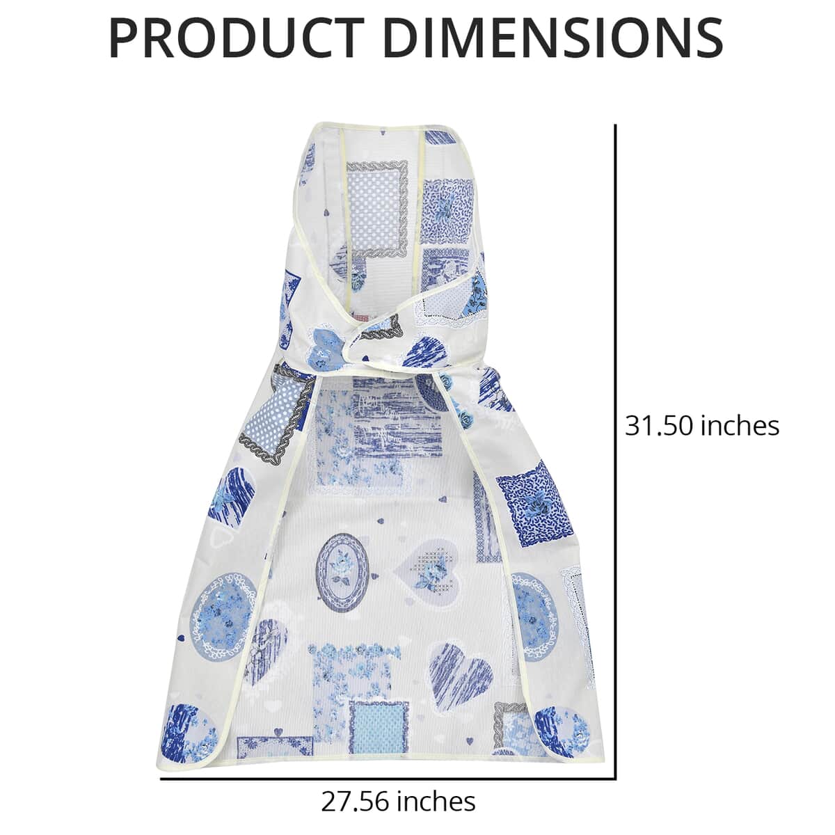 HOMESMART White and Blue Cotton Tie-Free Apron (31.5"x27.56") image number 3