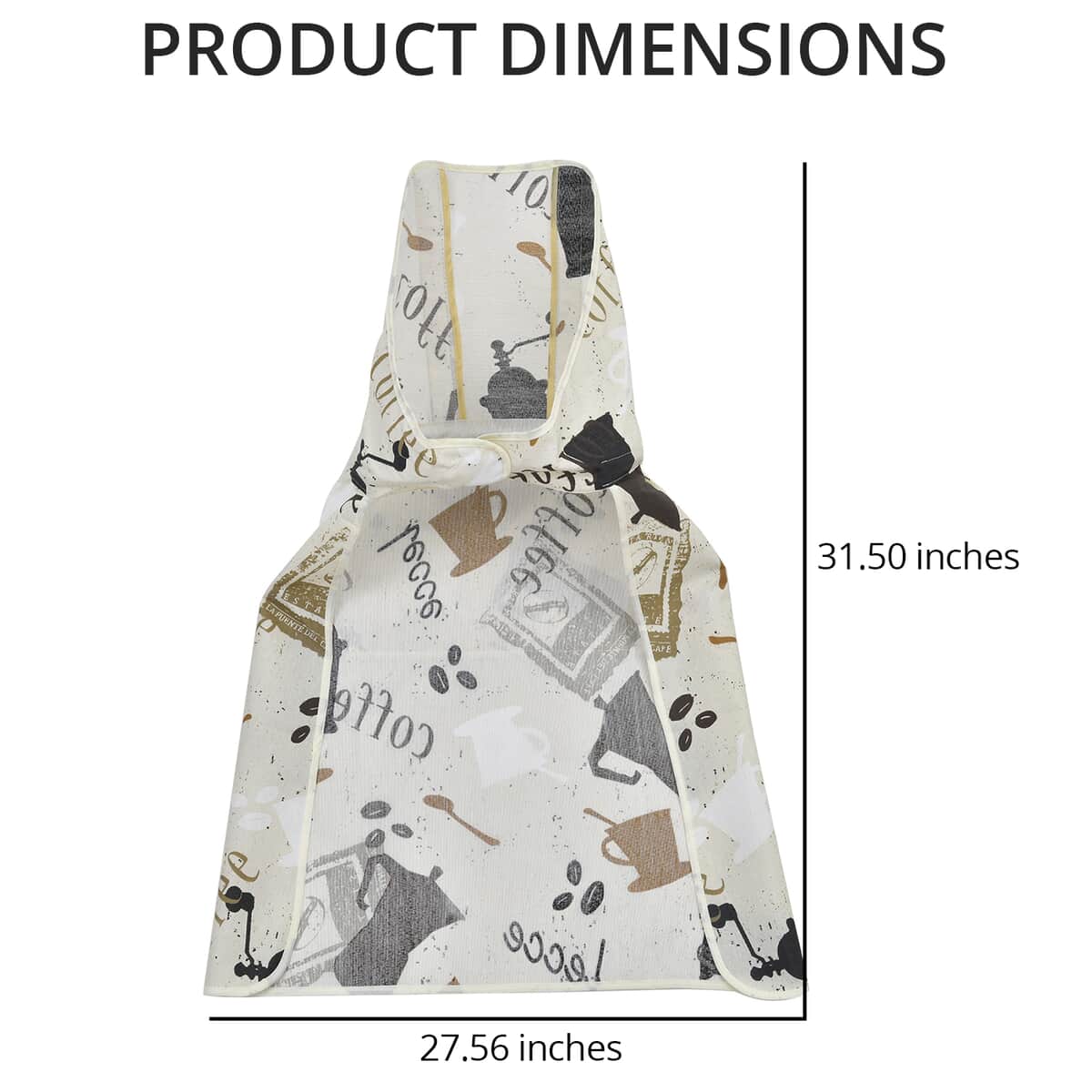 Homesmart White and Brown Cotton Tie-Free Apron image number 3
