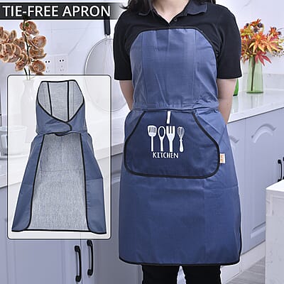 Homesmart Navy Blue Cotton Tie-Free Apron
