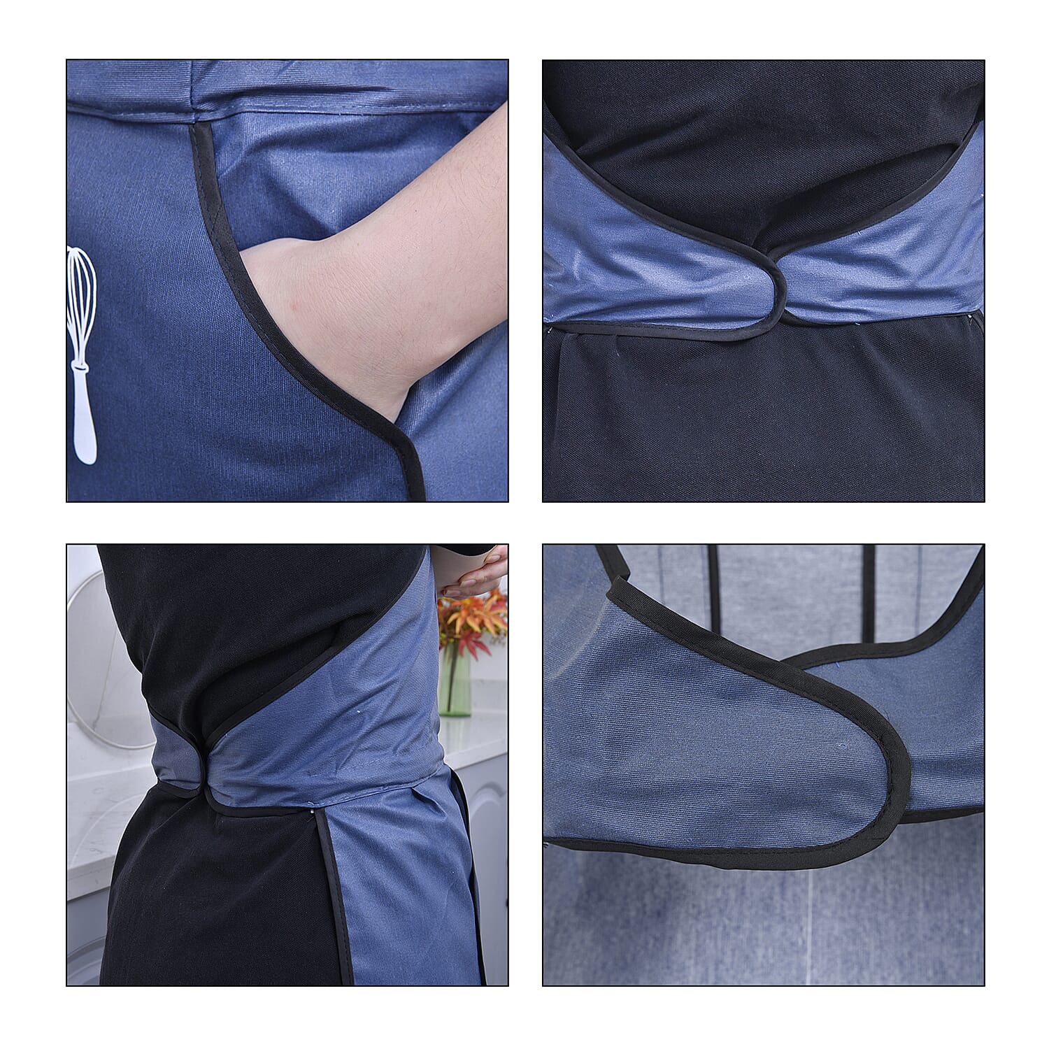 Homesmart Navy Blue Cotton Tie-Free Apron
