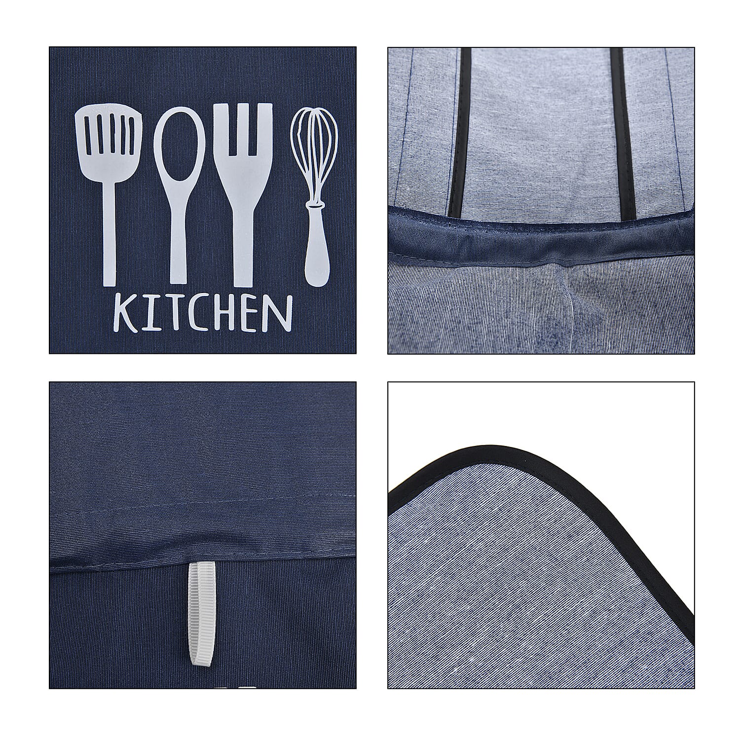 Homesmart Navy Blue Cotton Tie-Free Apron