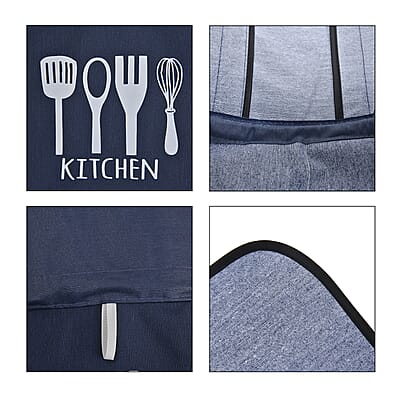 Homesmart Navy Blue Cotton Tie-Free Apron