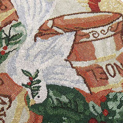 Set of 2 Multi Color Christmas Bells Jacquard Woven Cushion Covers, Pillow Protectors, Pillow Cover, Pillow Shams, Pillow Case Covers