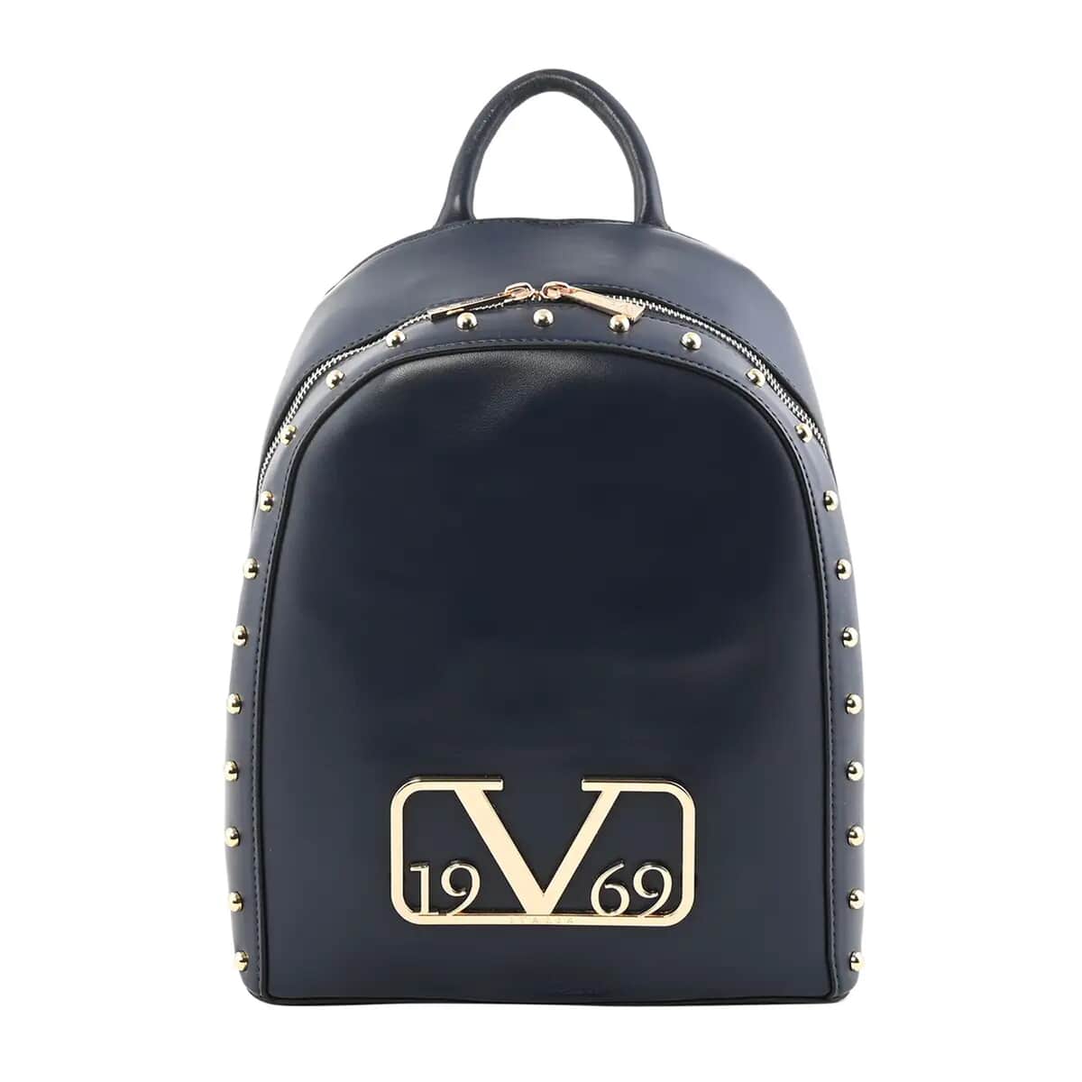 19V69 ITALIA by Alessandro Versace Smooth Texture Faux Leather Backpack for Women with Detachable Strap - Navy , Laptop Backpack , Backpack Purse , Shoulder Bag image number 0