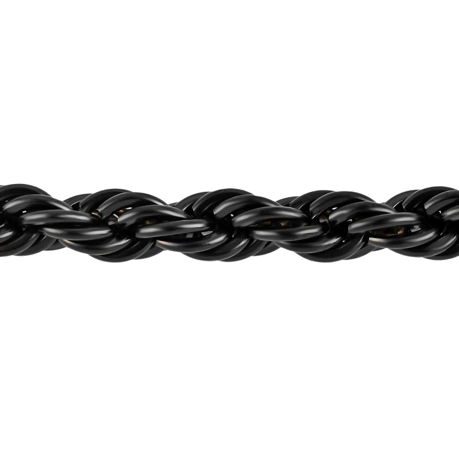 Rope Bracelet in ION Plated Black Stainless Steel (8.00 In) 16.50 Grams