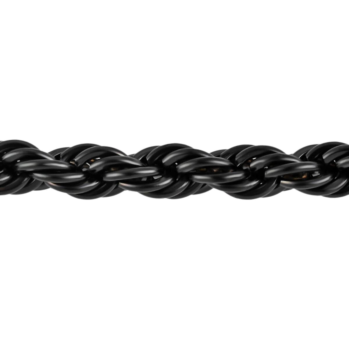 Rope Bracelet in ION Plated Black Stainless Steel (8.00 In) 16.50 Grams image number 1