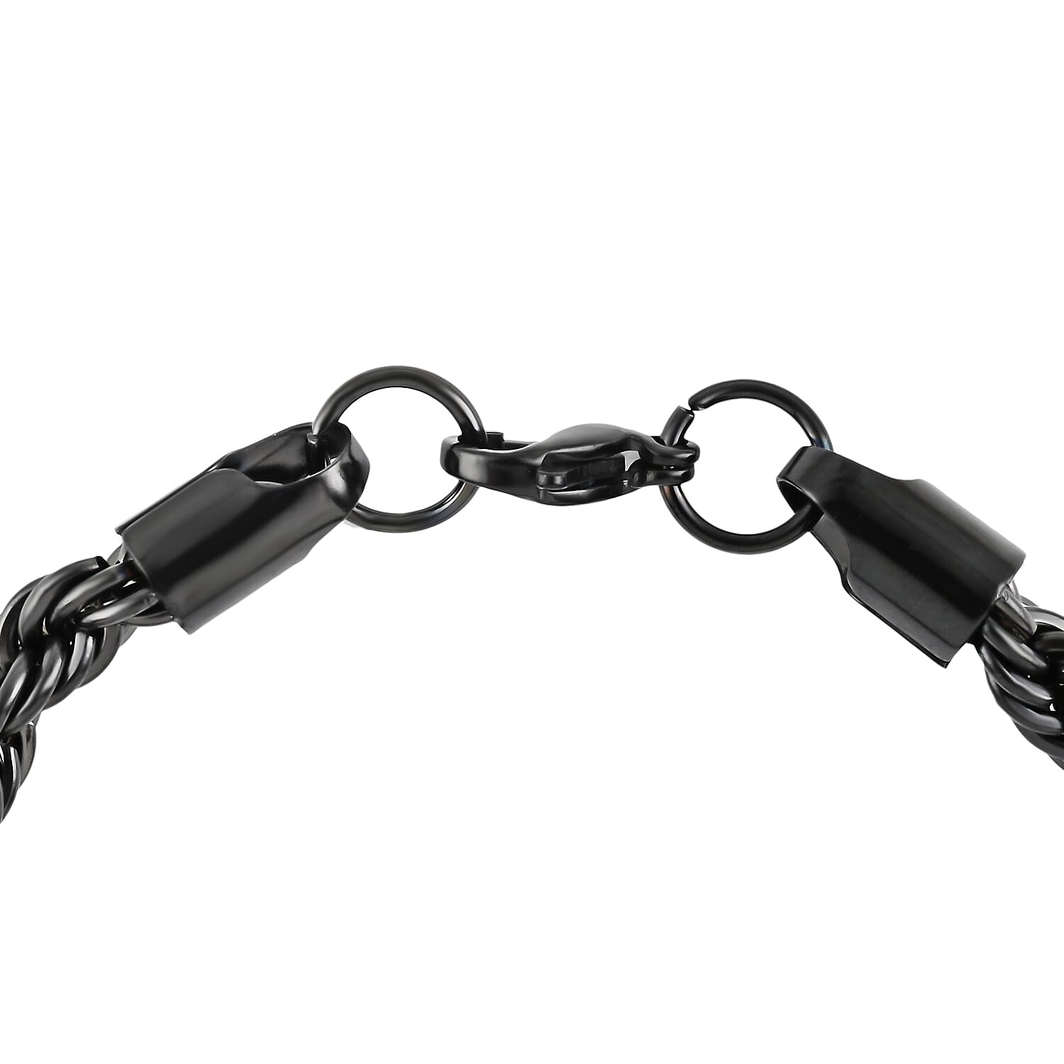 Rope Bracelet in ION Plated Black Stainless Steel (8.00 In) 16.50 Grams