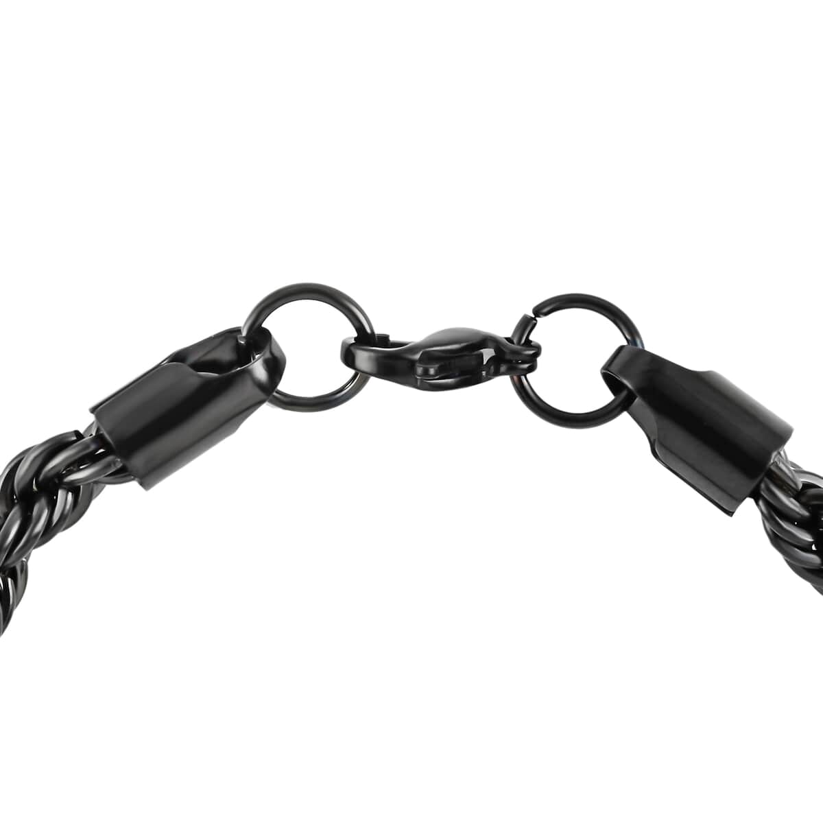 Rope Bracelet in ION Plated Black Stainless Steel (8.00 In) 16.50 Grams image number 2