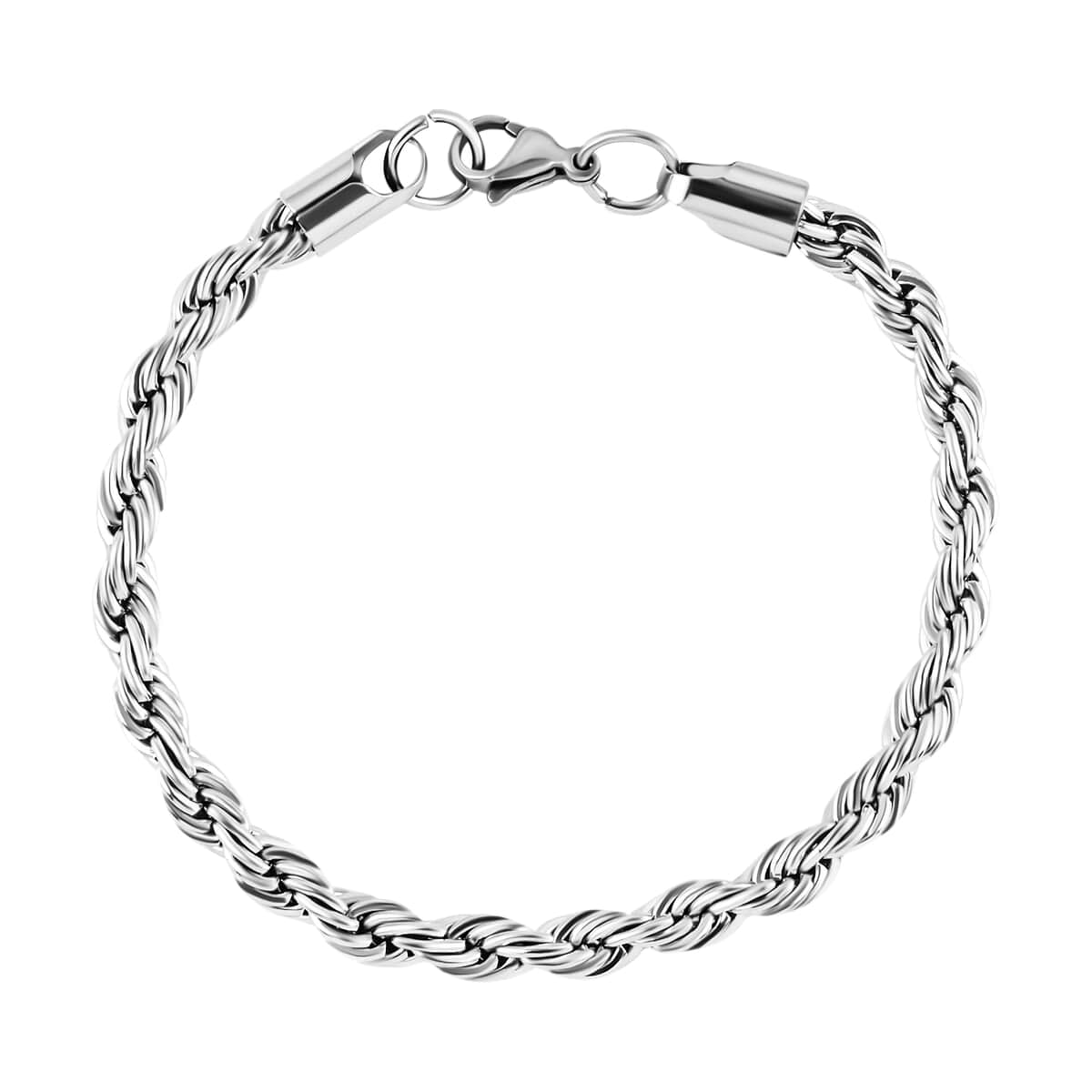 Rope Chain Bracelet in Stainless Steel (8.00 In) 15 Grams image number 0