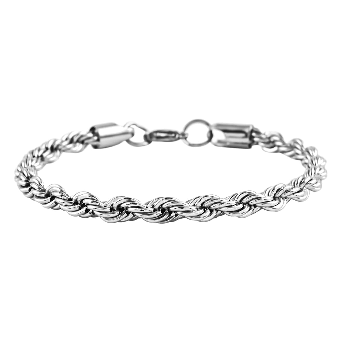Rope Chain Bracelet in Stainless Steel (8.00 In) 15 Grams image number 1