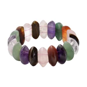 Multi Gemstone Beaded Stretch Bracelet 323.50 ctw