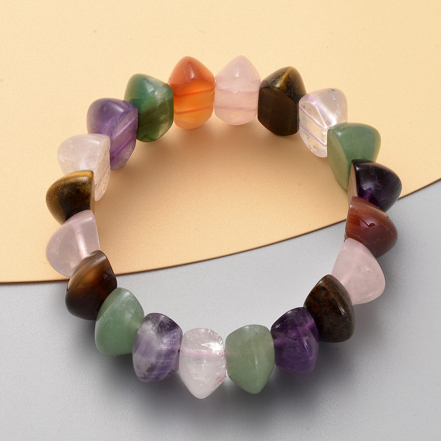 Multi Gemstone Beaded Stretch Bracelet 323.50 ctw