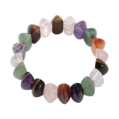 Multi Gemstone Beaded Stretch Bracelet 323.50 ctw