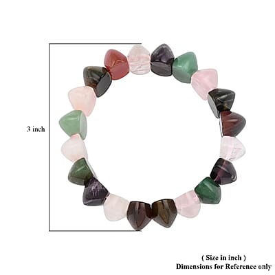 Multi Gemstone Beaded Stretch Bracelet 323.50 ctw