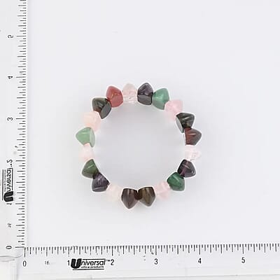 Multi Gemstone Beaded Stretch Bracelet 323.50 ctw
